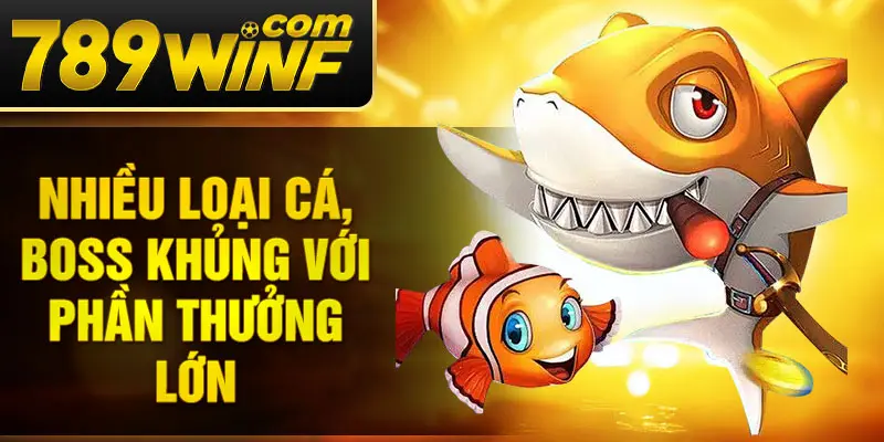 Nhiều loại cá, boss khủng với phần thưởng lớn